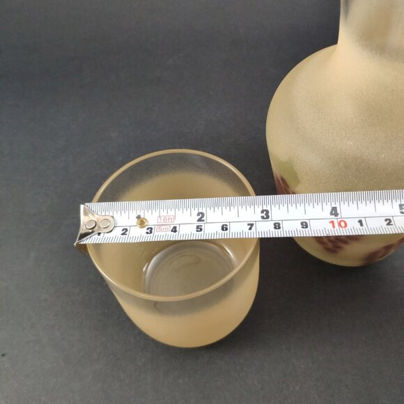 Vintage Tumble Up Frosted Glass Bedside Carafe and Glass 7" - Picture 9 of 10